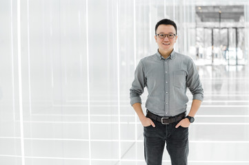 Portrait of business man in office building