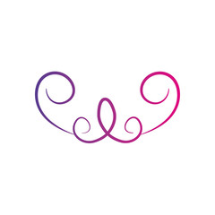 swirls divider decoration icon, silhouette style