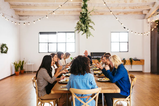 Big family celebrating holiday together