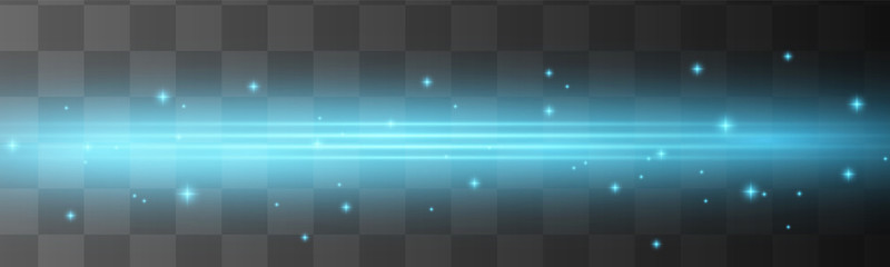 Abstract blue laser beam. Transparent isolated on black background. Vector illustration.the lighting effect.floodlight directional