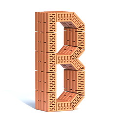Brick wall font Letter B 3D