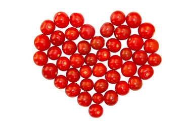 Tomato heart on white background
