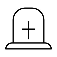 Obraz premium happy halloween, gravestone trick or treat party celebration linear icon design