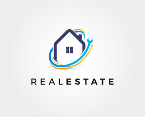 Fototapeta premium minimal home repair logo template - vector illustration