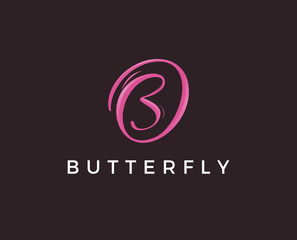 minimal butterfly logo template - vector illustration