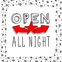 Square size hand-drawn poster.