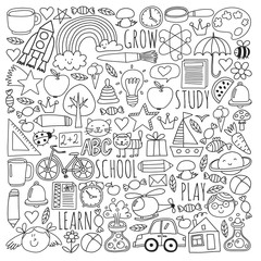 Online school, internet e-learning. Kindergarten and school.