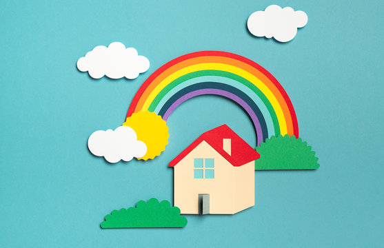 House with rainbow