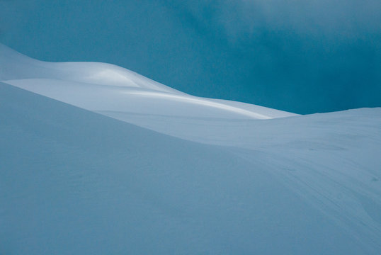 Snow covered soft mountains