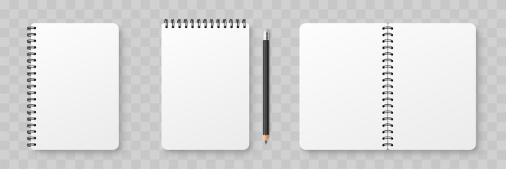 Realistic blank notebook. Notepad mock up with shadow isolated on isolated background. - obrazy, fototapety, plakaty