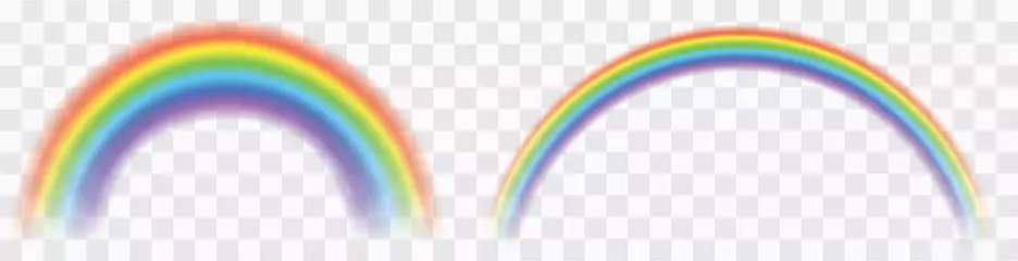 Foto op Canvas Realistic colorful rainbow. Transparent rainbows set. Vivid rainbow with transparent effect - stock vector. © Comauthor