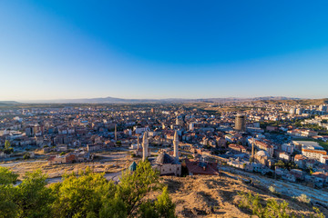 A view from the historical city town of Nevsehir. photo taken from old castle