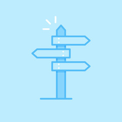 Decision Signpost Blue Vector Icon Background