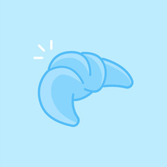 Croissant Blue Vector Icon Background