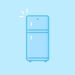 Fridge Refrigerator Blue Vector Icon Background