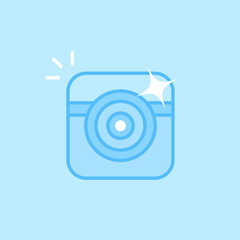 Camera Blue Vector Icon Background