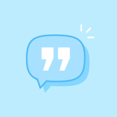 Quote Message Bubble Blue Vector Icon Background