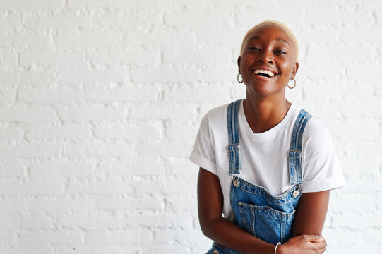 Stylish young woman laughing