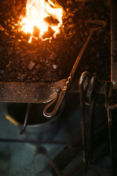 Forge fire and tools