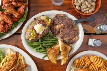 Ribeye Steak With Loaded Baked Potato