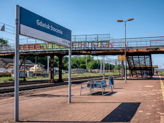 Train station of metropolitan train. Gdansk, Poland.