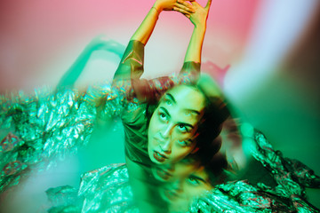 Kaleidoscopic reflections of Asian futuristic model
