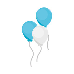 blue and white balloons decoration celebration party flat icon design