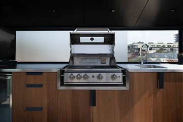 Rooftop entertaining area of luxury townhouse in Melbourne