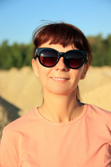 Portrait of a woman on the sand