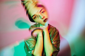 Kaleidoscopic reflections of Asian futuristic model