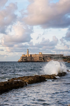 Malecon lighthouse in La Havana, Cuba