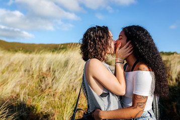 Portrait of two girlfriends