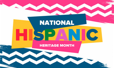 National Hispanic Heritage Month in September and October. Hispanic and Latino Americans culture. Celebrate annual in United States. Poster, card, banner and background. Vector illustration