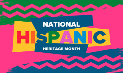 National Hispanic Heritage Month in September and October. Hispanic and Latino Americans culture. Celebrate annual in United States. Poster, card, banner and background. Vector illustration