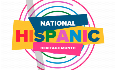 National Hispanic Heritage Month in September and October. Hispanic and Latino Americans culture. Celebrate annual in United States. Poster, card, banner and background. Vector illustration