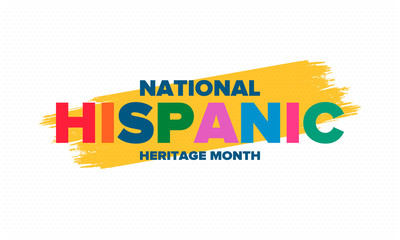 National Hispanic Heritage Month in September and October. Hispanic and Latino Americans culture. Celebrate annual in United States. Poster, card, banner and background. Vector illustration