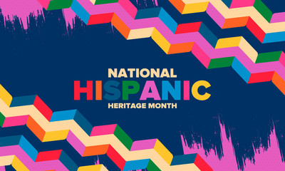 National Hispanic Heritage Month in September and October. Hispanic and Latino Americans culture. Celebrate annual in United States. Poster, card, banner and background. Vector illustration
