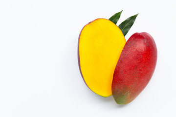 Tropical fruit, Mango  on white background.