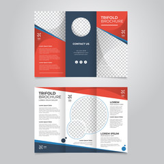 abstract a4 trifold brochure template vector with red color