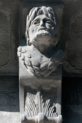 Closeup of amazing corbel on the old building on Market Square in Lviv, Ukraine © havoc