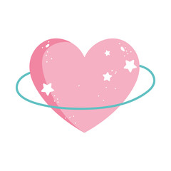love romantic heart stars decoration cartoon isolated icon design over white background