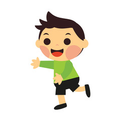 Isolated boy running. Sports icon - Vector illustration
