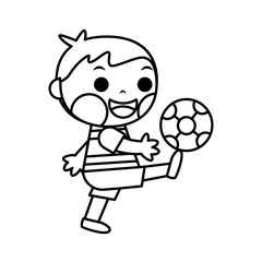 Isolated boy playing soccer. Sports icon - Vector