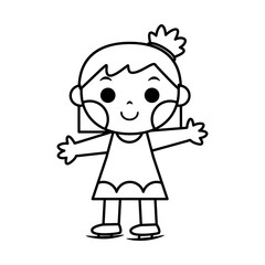 Isolated girl skating. Sports icon - Vector illustration