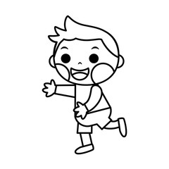 Obraz premium Isolated boy running. Sports icon - Vector illustration