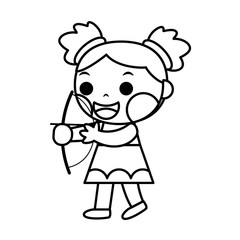 Girl with a bow and arrow - Vector