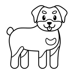 Obraz na płótnie Canvas Isolated dog cartoon. Happy pet - Vector illustration