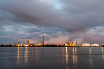 sunset over the river