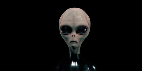 Grey Alien Humanoid Beeing Ufo Character 3d illustration