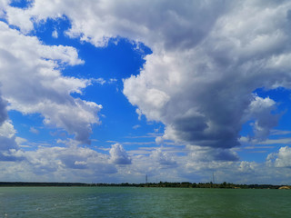 Beautiful blue sky and clouds natural background
